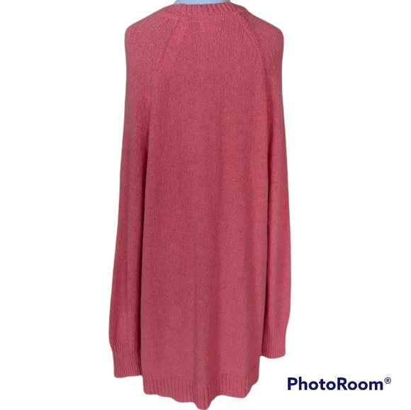 Caslon Relaxed Knit Crew Neck Sweater Coral 1X NWT Plus Size - Picture 5 of 6